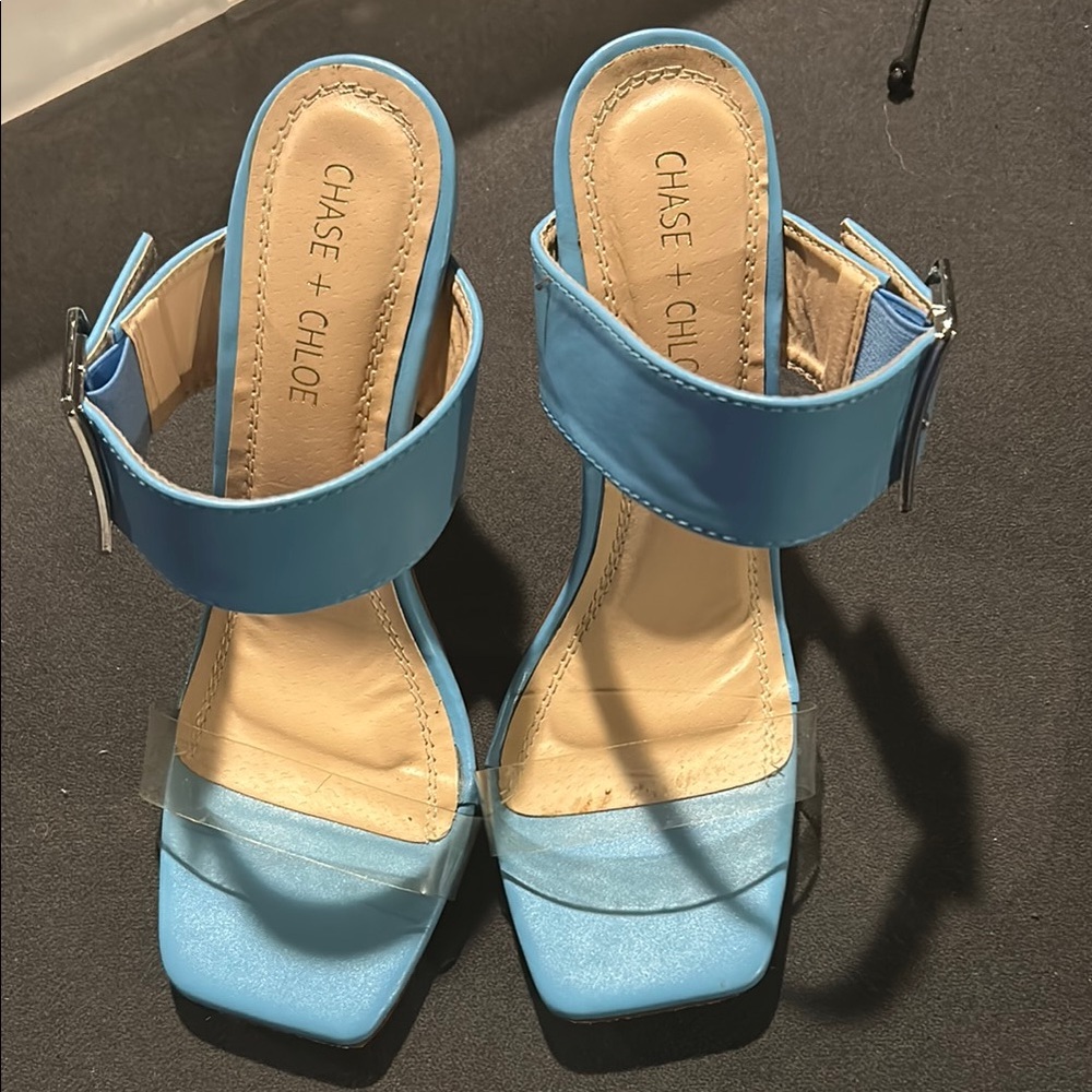 Chase + Chloe Sky Blue Heeled Sandals